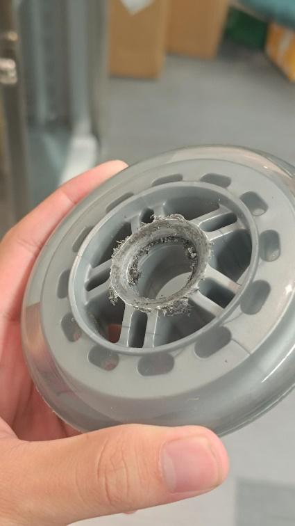 Worn wheel showing damage from use